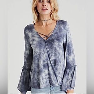 American Eagle Bell-sleeve Tie-dye Shirt
